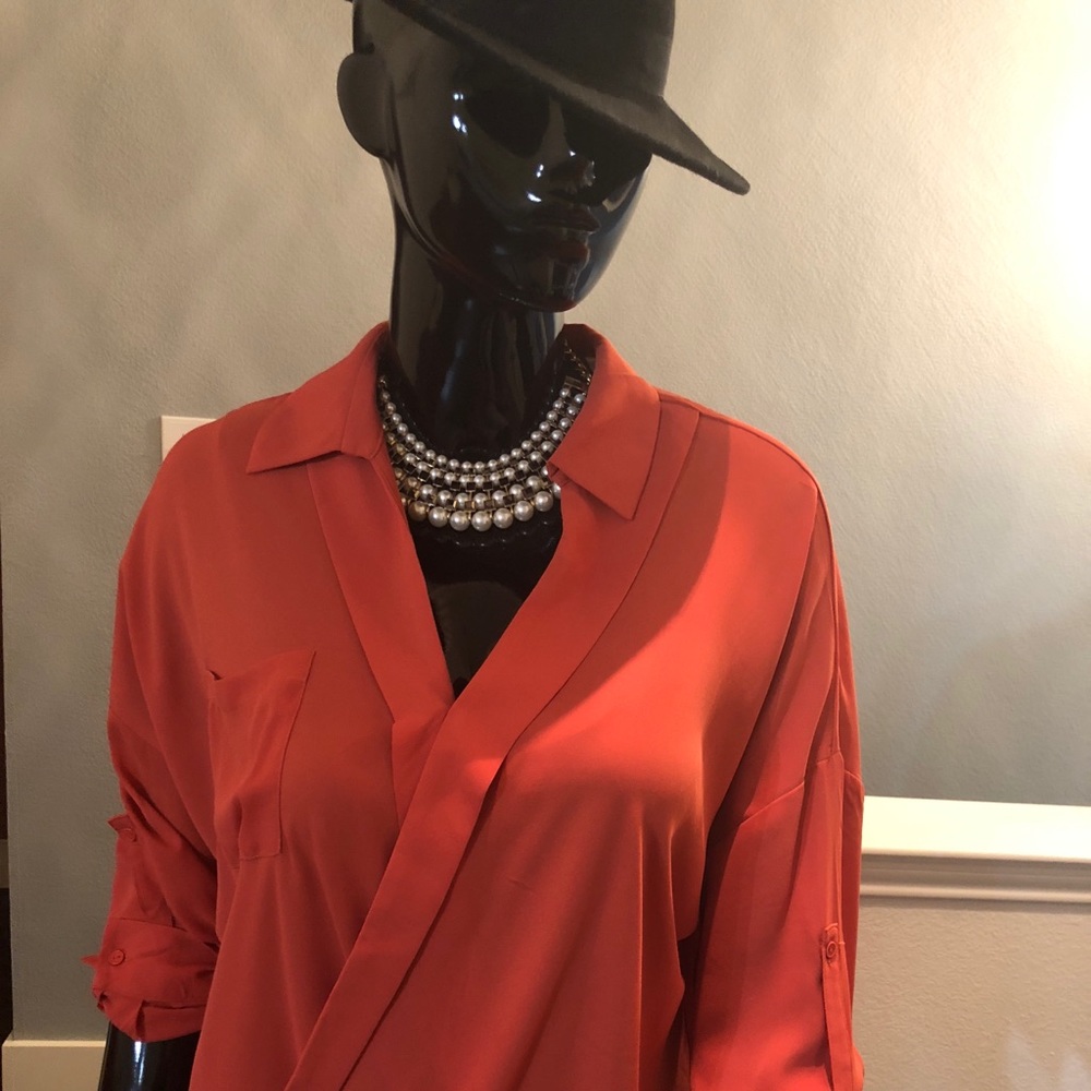 Forever 21 Contemporary Orange Modern Blouse